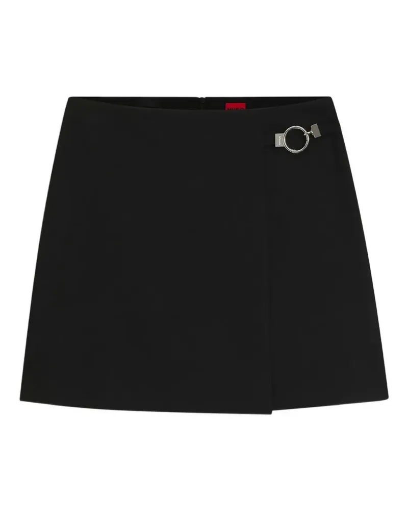 HUGO BOSS Gewickelter Minirock mit Metallkarabiner - Schwarz Schwarz
