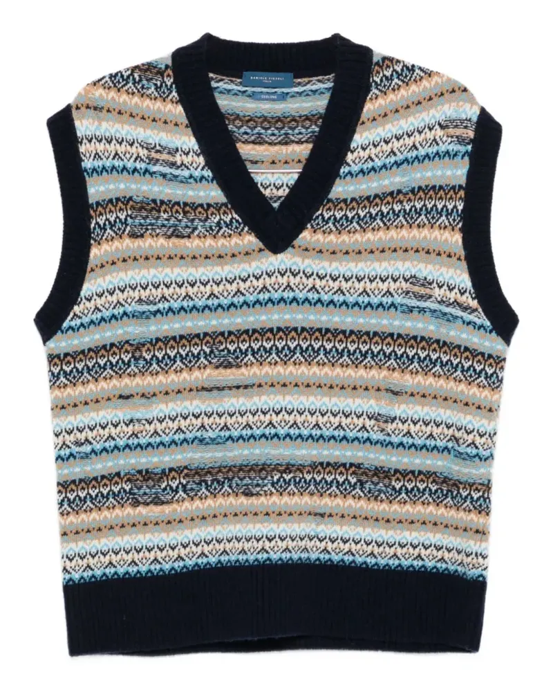 Daniele Fiesoli Pullunder mit Fair-Isle-Muster - Blau Blau