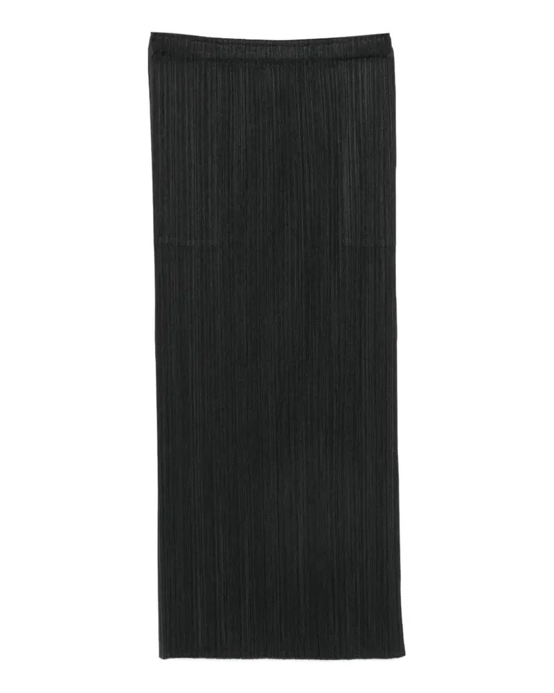 Issey Miyake plissé-effect midi skirt - Schwarz Schwarz