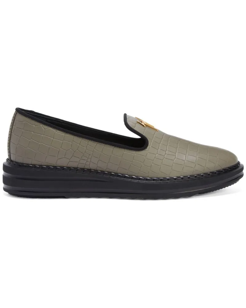 Giuseppe Zanotti Loafer mit Logo Grau