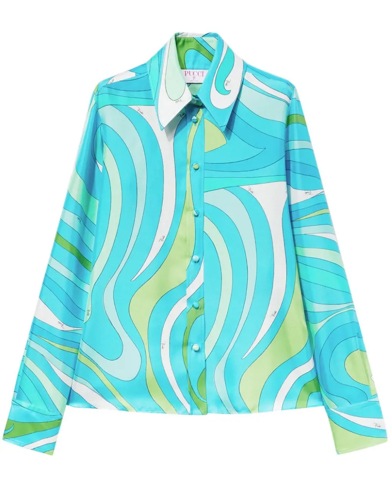 Emilio Pucci Shorts mit Marmo-Print - Blau Blau