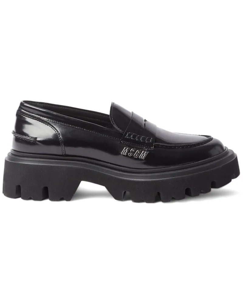 MSGM Penny-Loafer mit Glanzoptik - Schwarz Schwarz