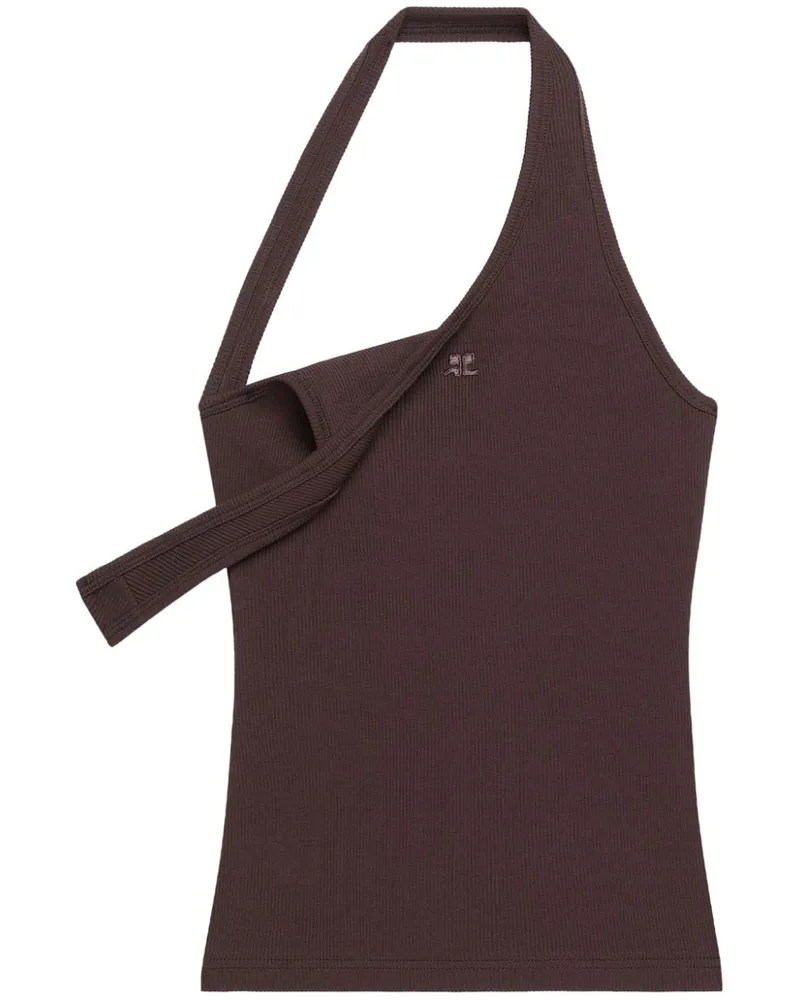 Courrèges Geripptes 90 Tanktop - Braun Braun