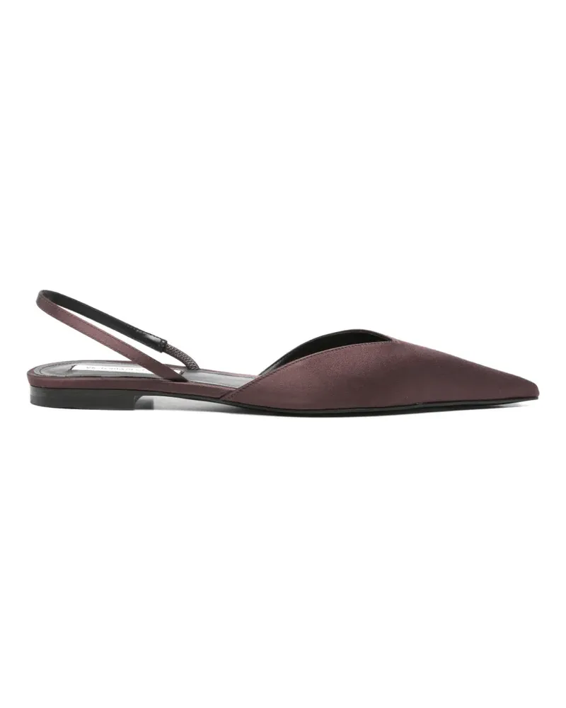 Victoria Beckham Sloan asymmetric satin ballet flats - Rot Rot