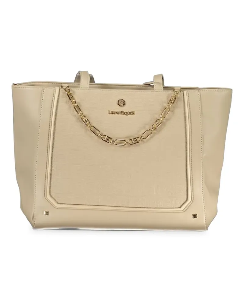 Laura Biagiotti Akkette logo-plaque tote bag - Nude Nude