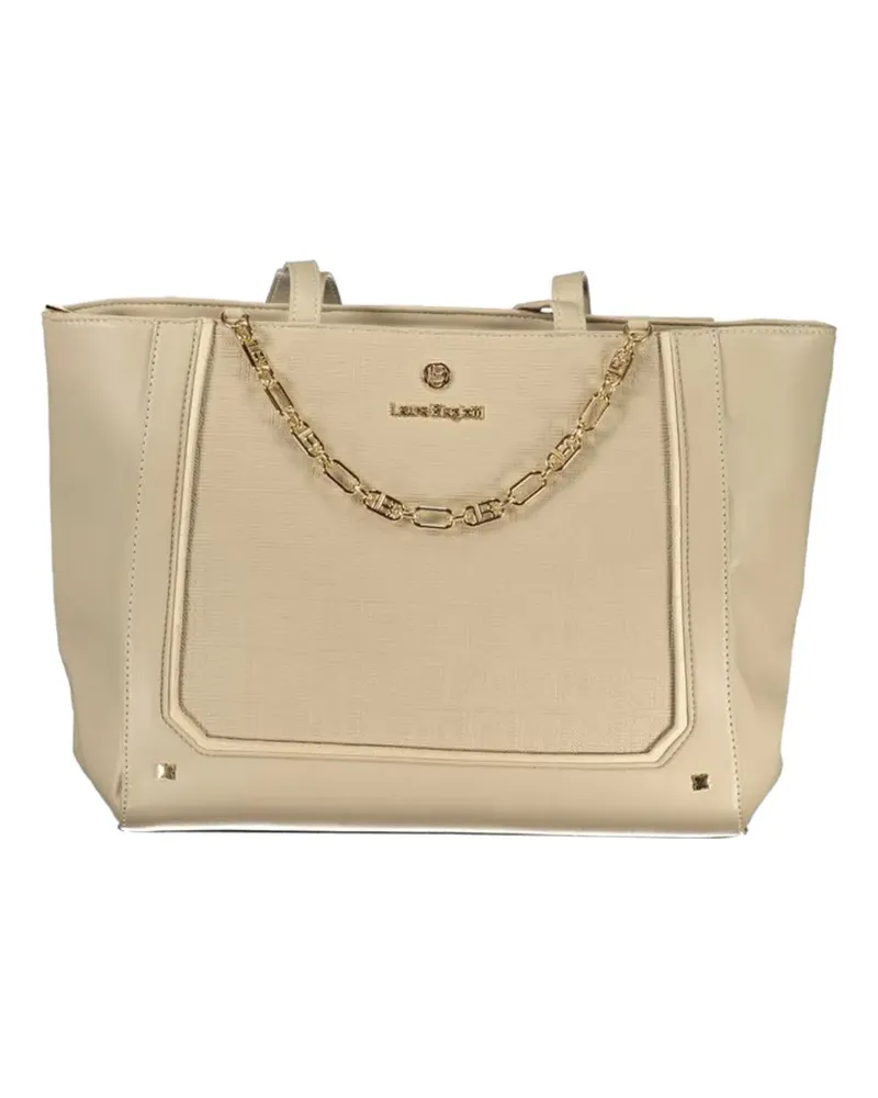 Laura Biagiotti logo-plaque tote bag - Nude Nude