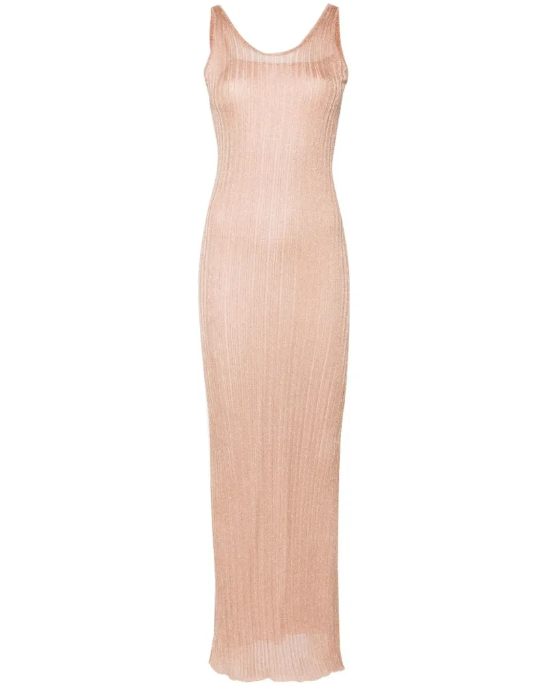 Fabiana Filippi Geripptes Camisole-Kleid aus Lurex - Orange Orange