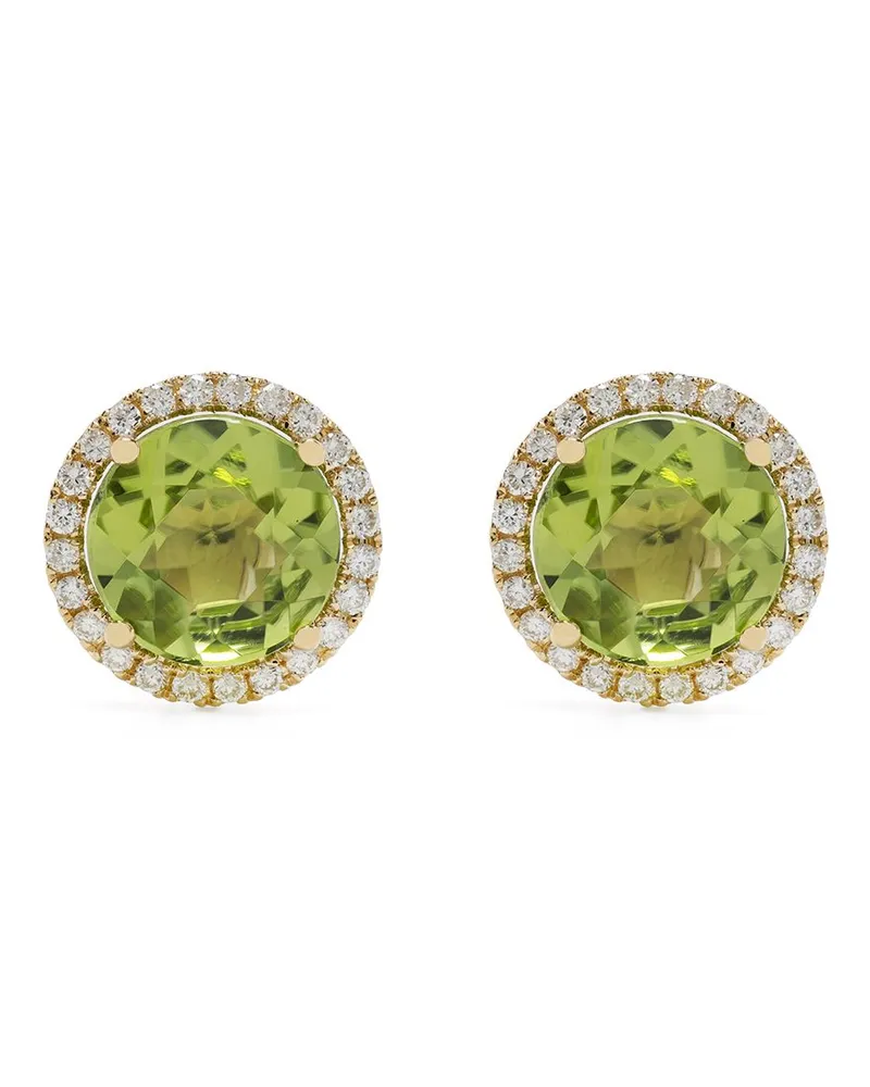 Kiki McDonough 18kt Grace Gelbgoldohrstecker mit Peridot und Diamanten - Grün Grün