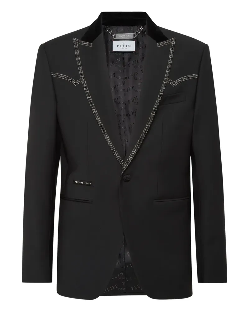 Philipp Plein Lord Fit Blazer mit Nieten - Schwarz Schwarz