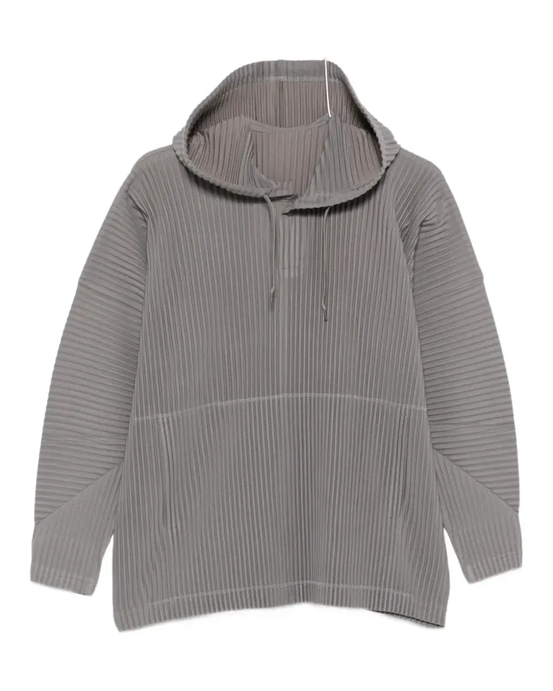 Issey Miyake pleated hoodie - Grau Grau