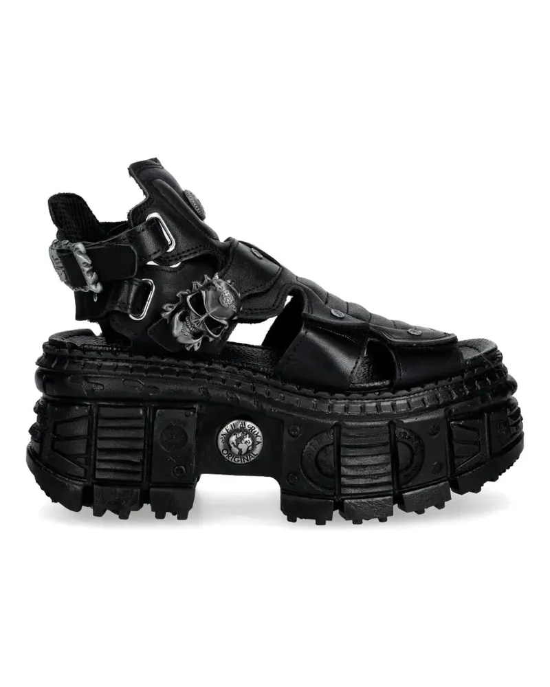 New Rock skull-embellished platform sandals - Schwarz Schwarz