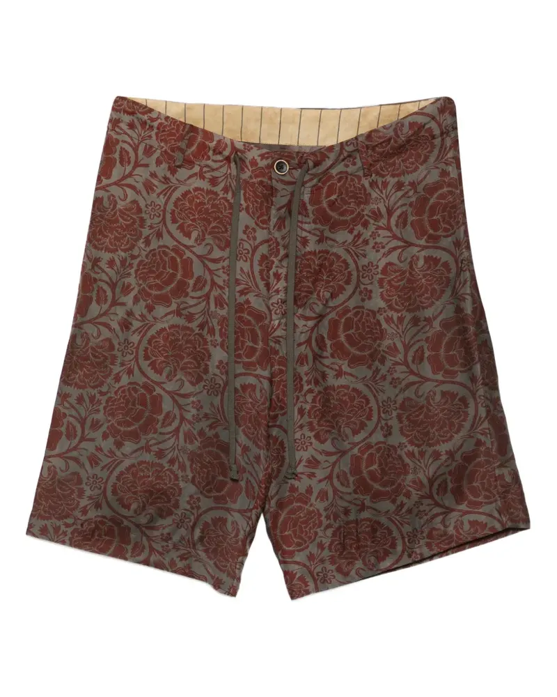 Uma Wang floral-print drawstring shorts - Rot Rot