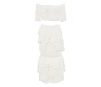 Spitzenkleid mit Rüschen - Weiß