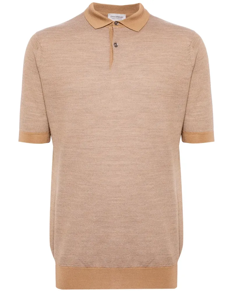 John Smedley Kurzärmeliges Poloshirt aus Wolle - Braun Braun