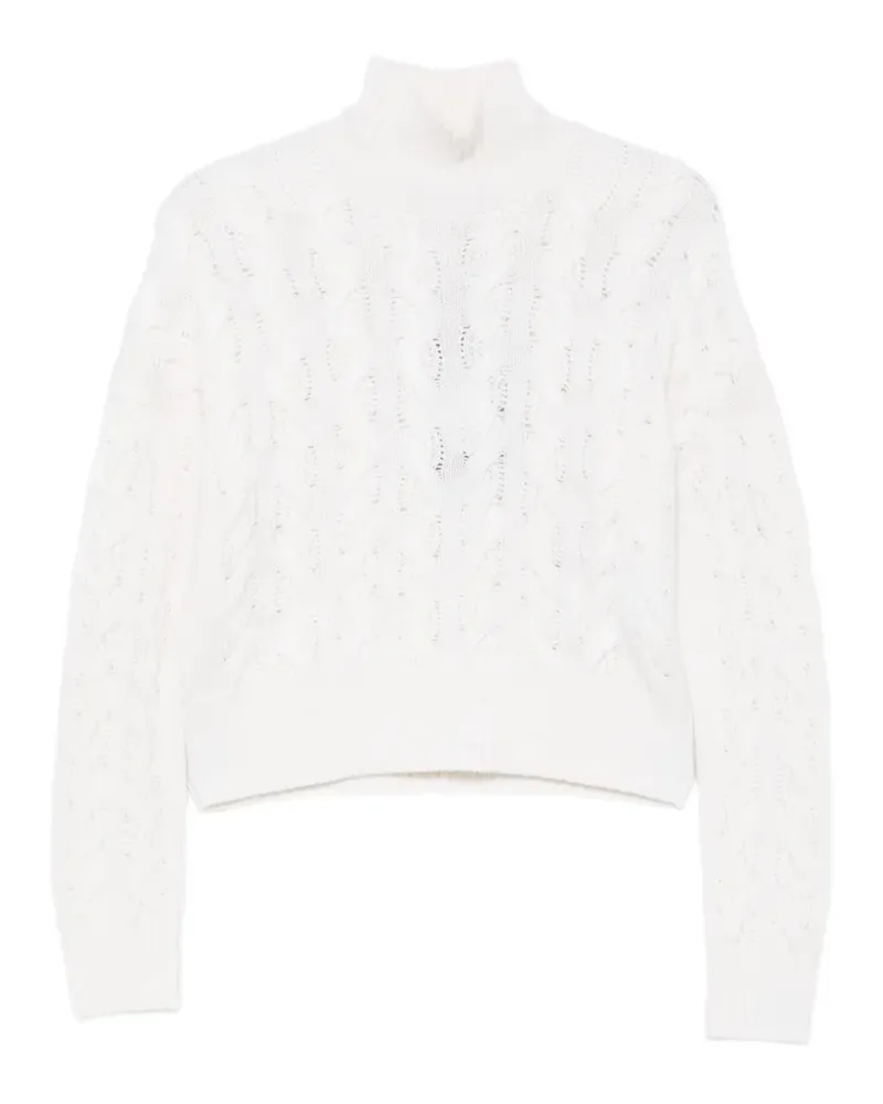 Max Mara cable-knit high-neck sweater - Weiß Weiß