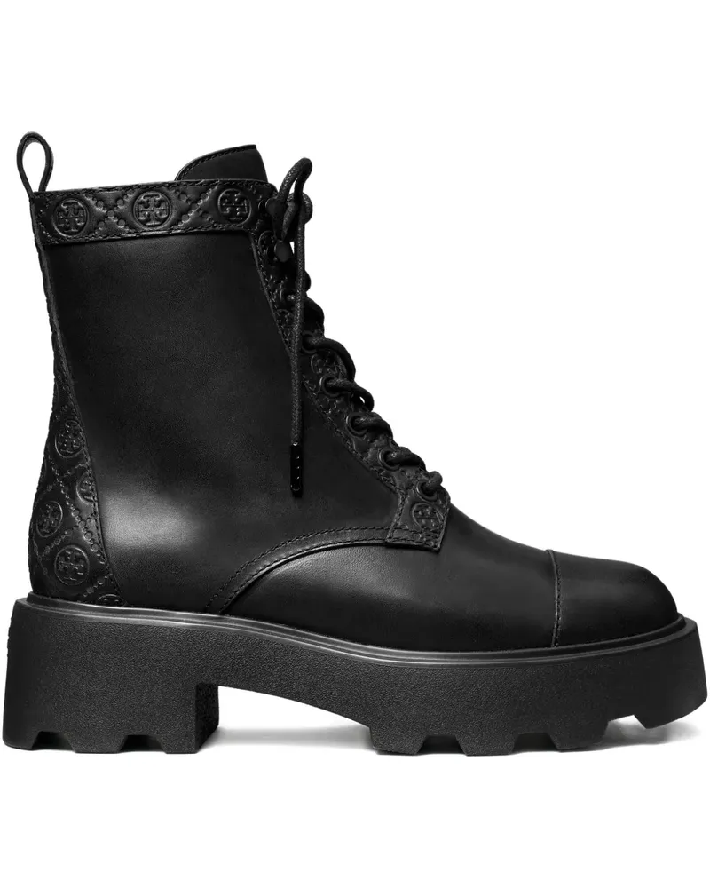 Tory Burch monogram lug sole ankle boots - Schwarz Schwarz
