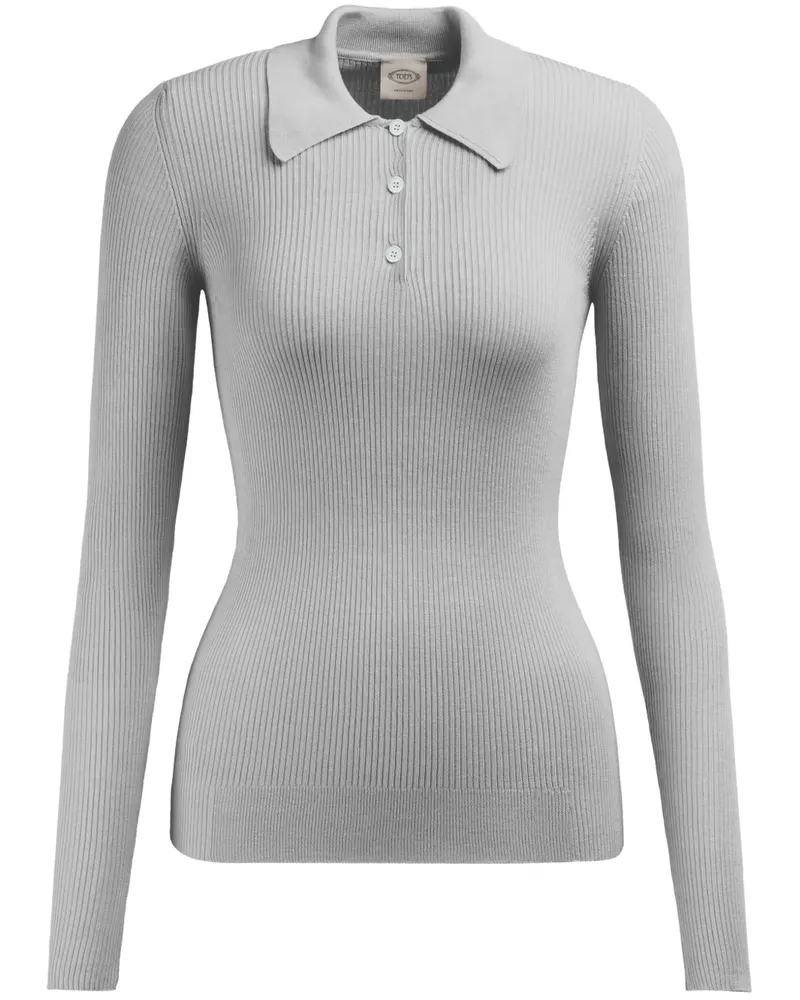 TOD'S Gestricktes Poloshirt - Grau Grau
