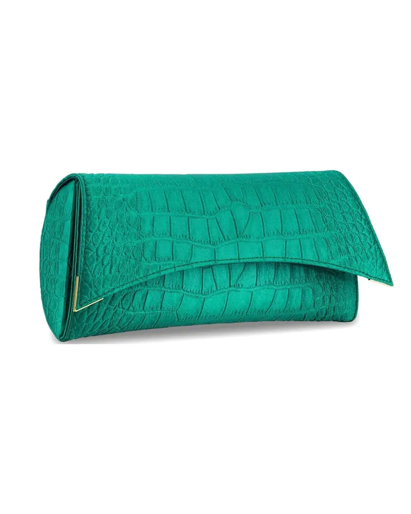 Tyler Ellis Veronica crocodile-effect clutch bag - Grün Grün