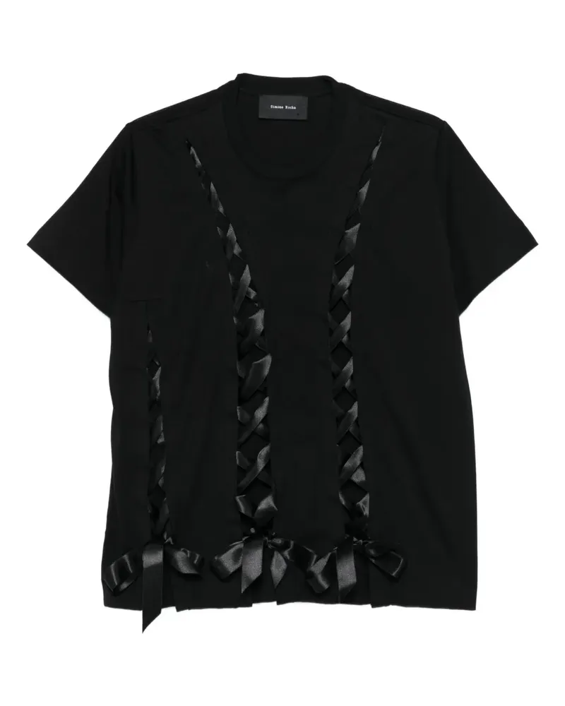 Simone Rocha T-Shirt mit Schleifen - Schwarz Schwarz