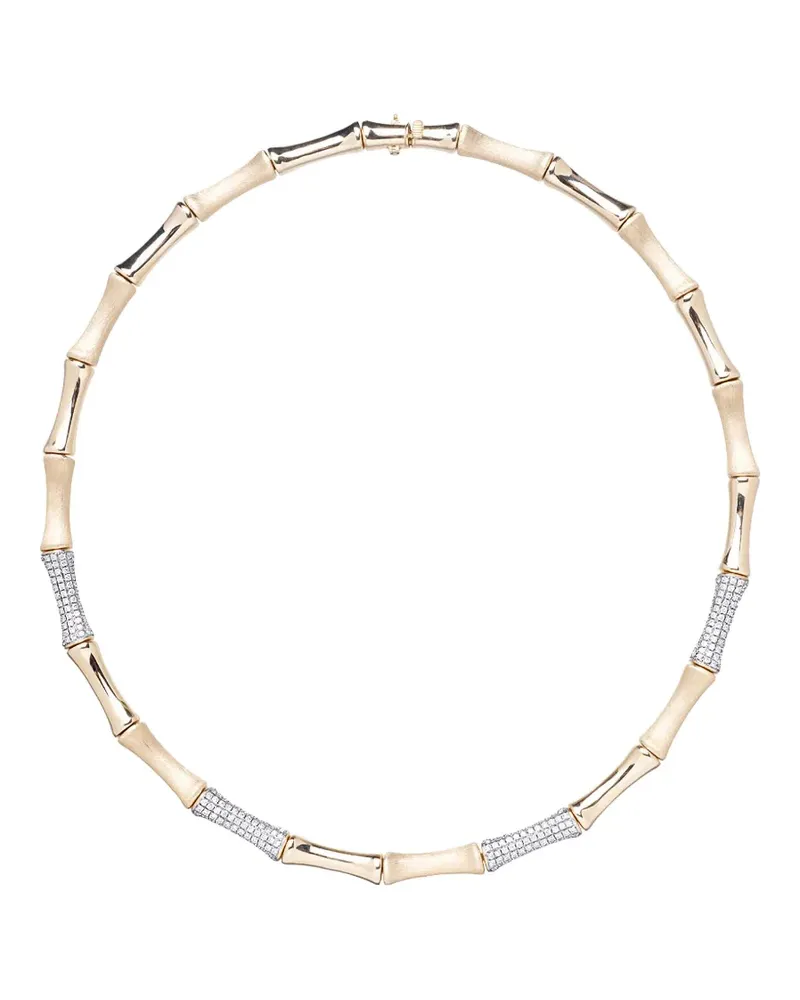 Rainbow K Bamboo Halskette mit Diamanten - Gold Gold