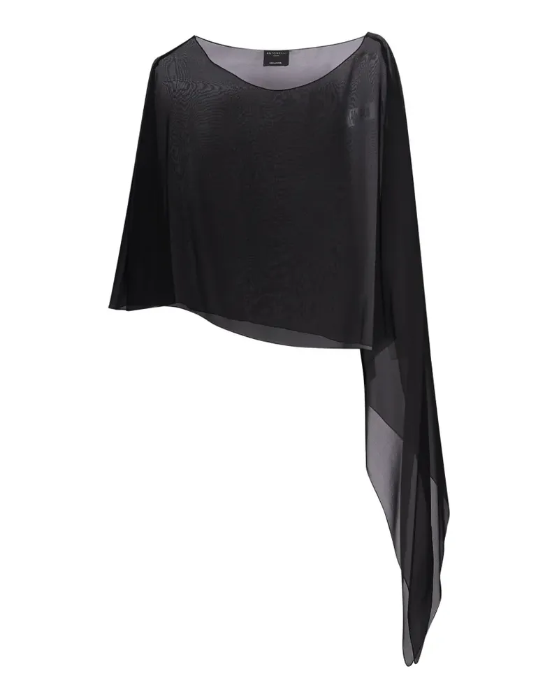 Antonelli Firenze Semi-transparenter asymmetrischer Melon Schal - Schwarz Schwarz