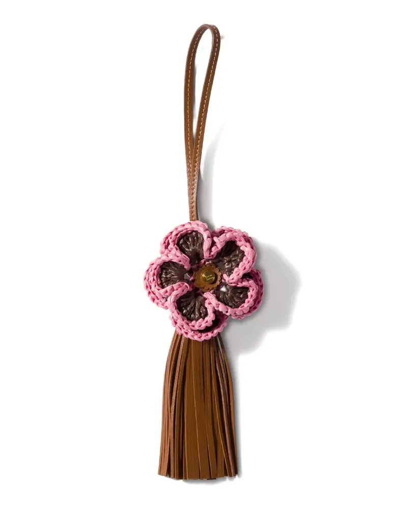 Miu Miu Strick mit Leder- und Raffia-Effekt - Braun Braun