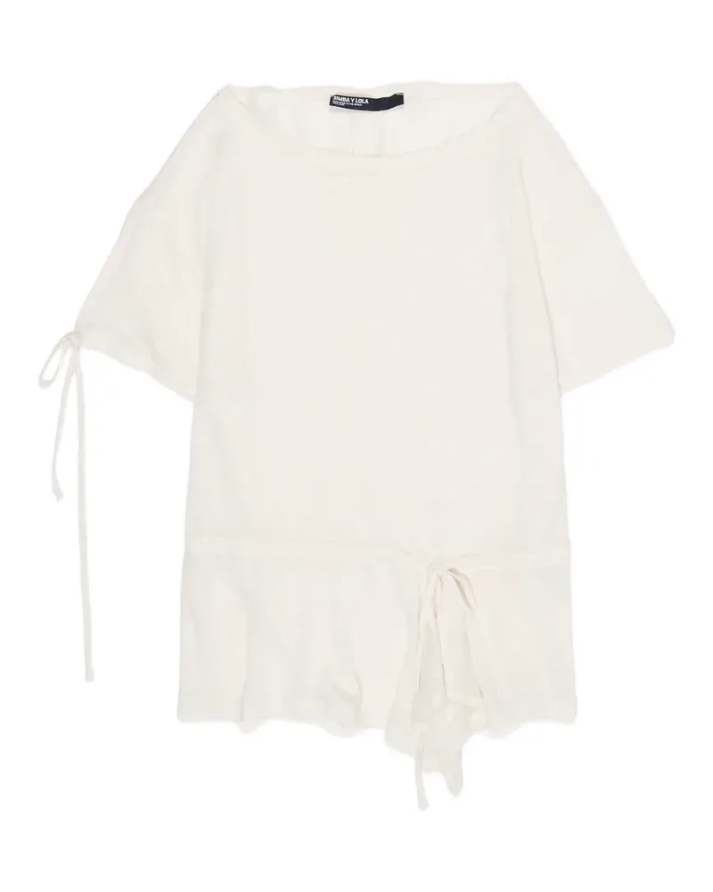 BIMBA Y LOLA tie-fastening drawstring top - Nude Nude