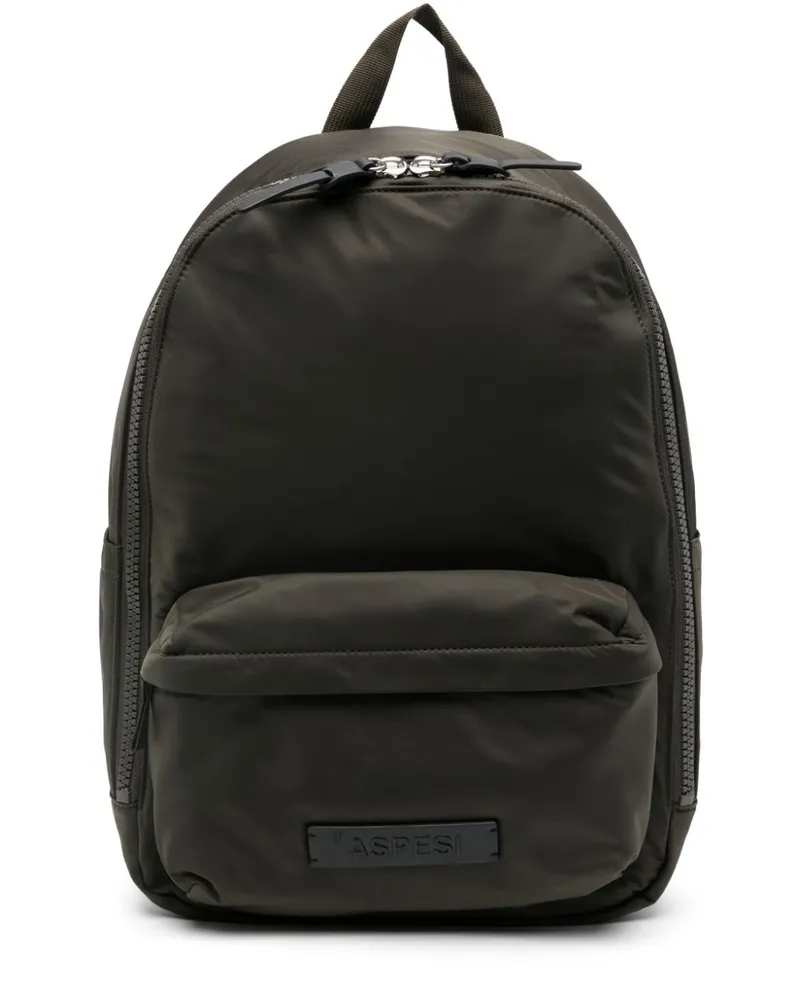 ASPESI Rucksack mit Logo-Patch - Grün Grün