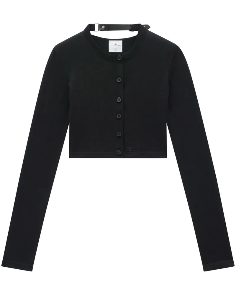 Courrèges Cropped-Cardigan - Schwarz Schwarz