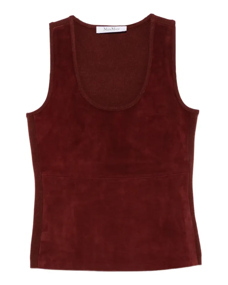 Max Mara Oberteil mit U-Ausschnitt - Rot Rot