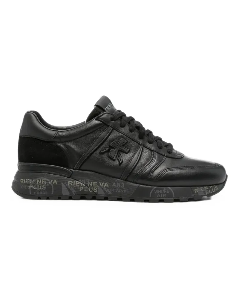 Premiata Lander Sneakers mit Logo-Patch - Schwarz Schwarz