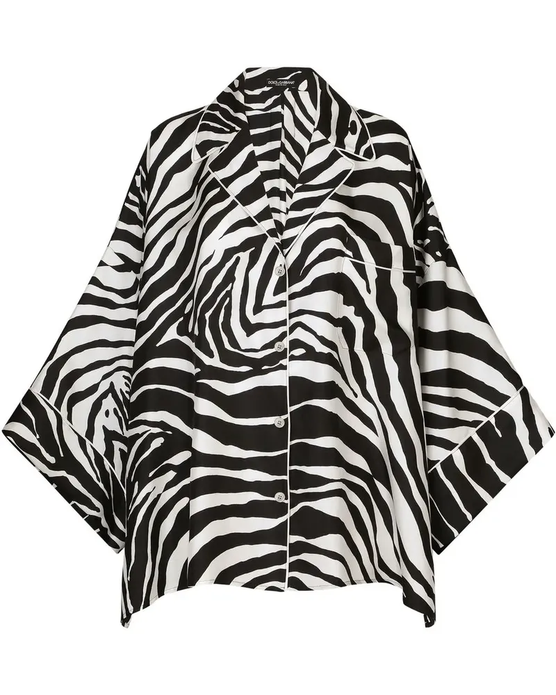 Dolce & Gabbana Hemd mit Zebra-Print - Schwarz Schwarz