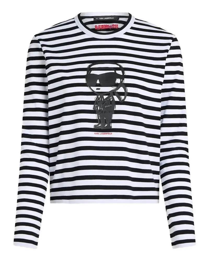 Karl Lagerfeld Ikon stripe long-sleeved T-shirt - Weiß Weiß