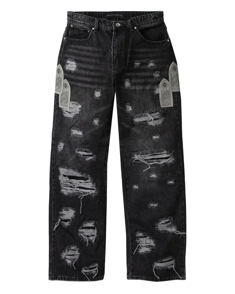 WHO DECIDES WAR Weite Jeans im Distressed-Look - Grau Grau