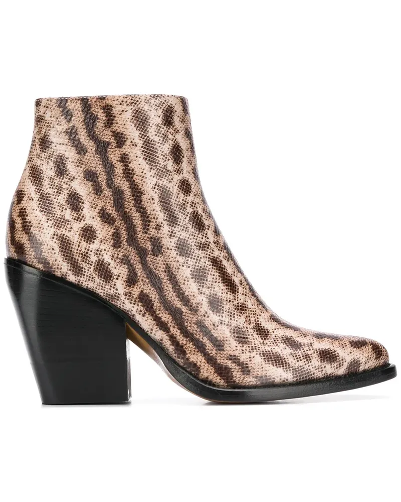 Chloé Stiefeletten mit Kroko-Effekt - Nude Nude