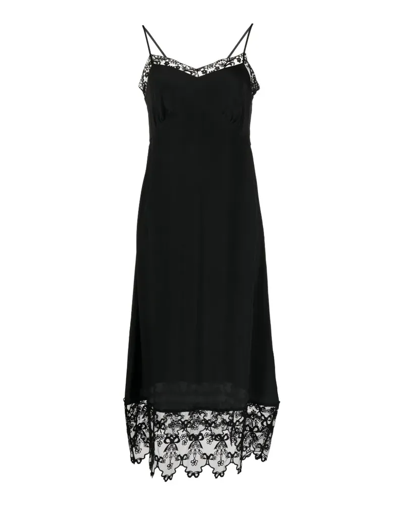 Simone Rocha lace-trim slip dress - Schwarz Schwarz