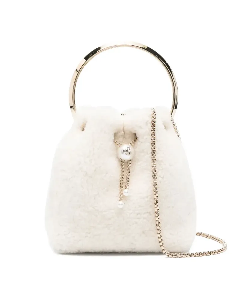 Jimmy Choo Bon Bon Mini-Tasche mit Perlenverzierung - Weiß Weiß