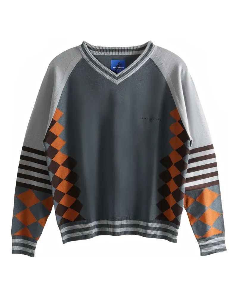 Asics x Argyle Pullover mit gestreiftem Saum - Grau Grau