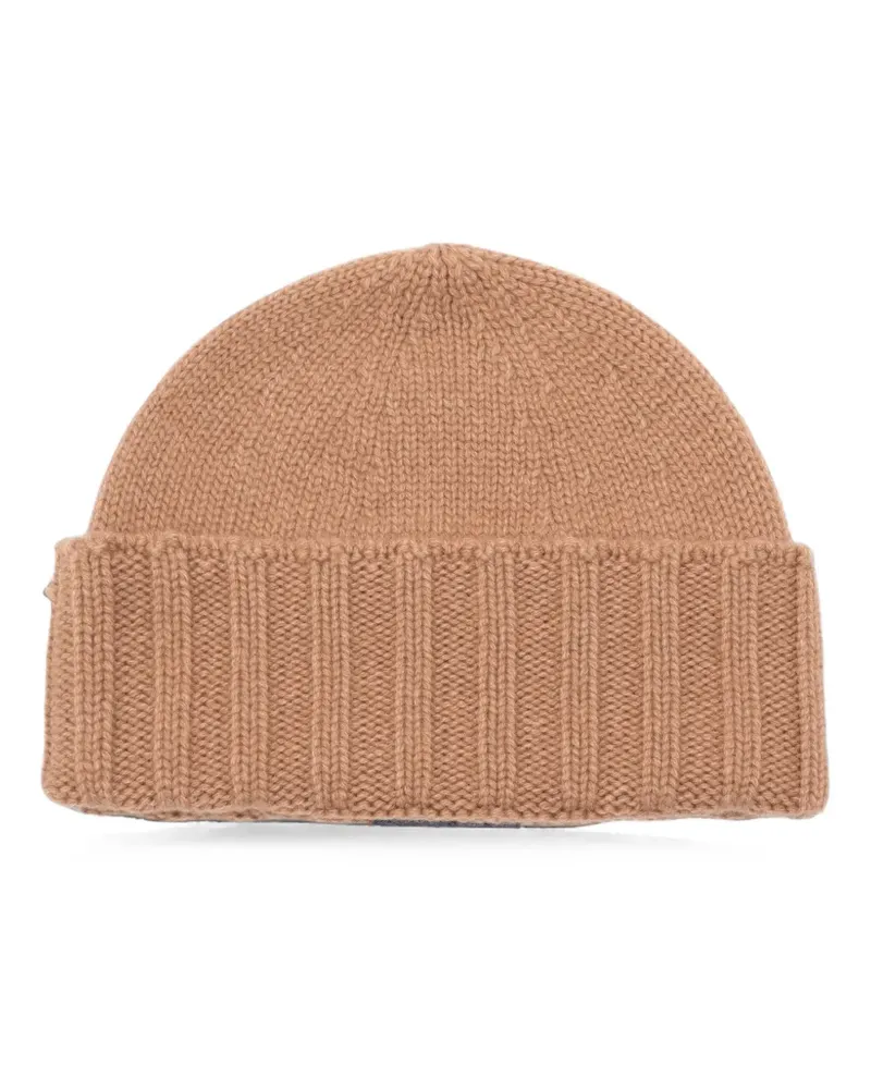 Drumohr  ribbed-knit cashmere beanie hat - Nude Nude