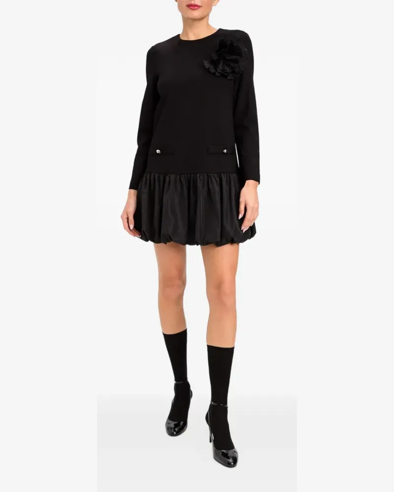 Twin-Set Kurzes Kleid mit Taft - Schwarz Schwarz