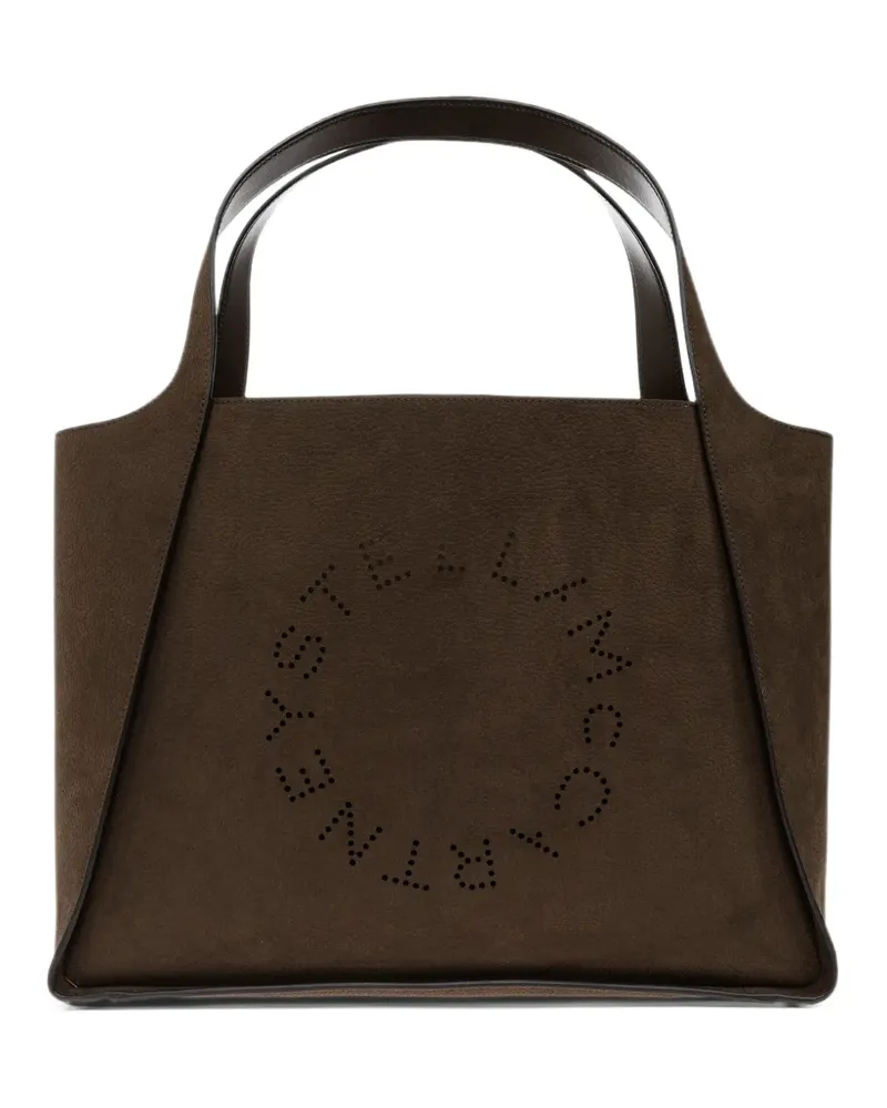 Stella McCartney logo large suede tote bag - Braun Braun
