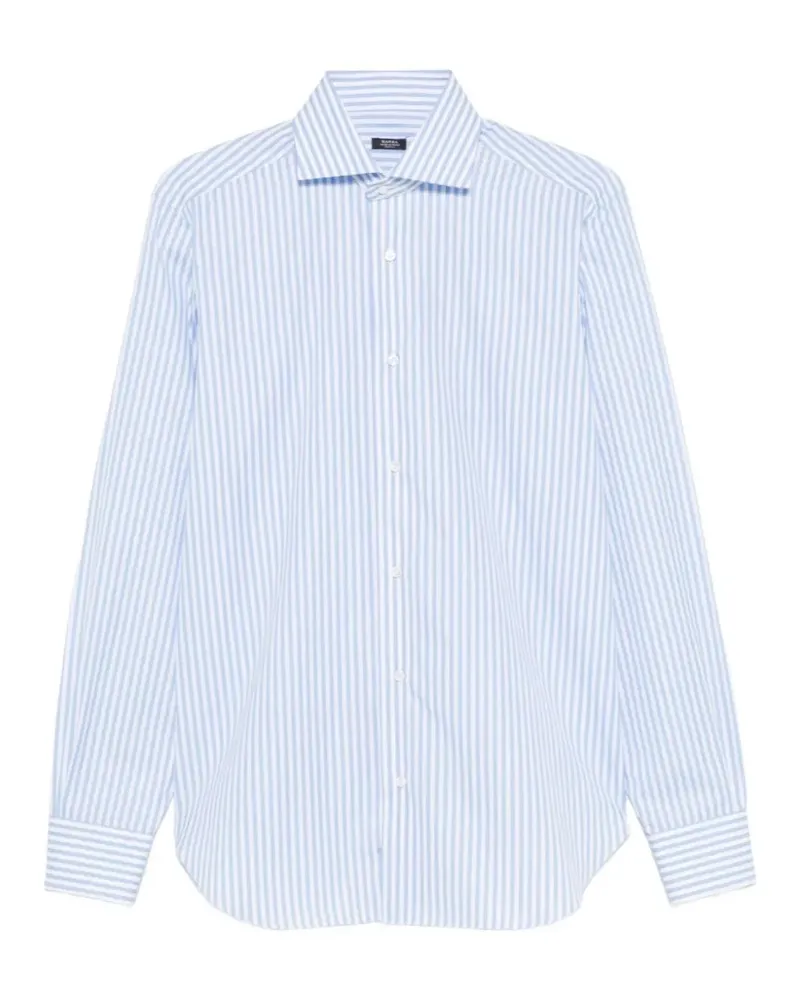 BARBA striped classic-collar shirt - Blau Blau