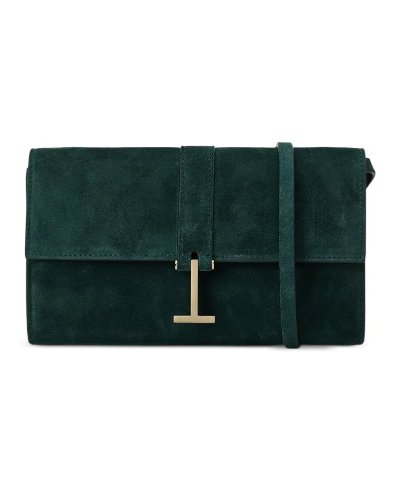 Tom Ford T-clasp suede clutch bag - Grün Grün