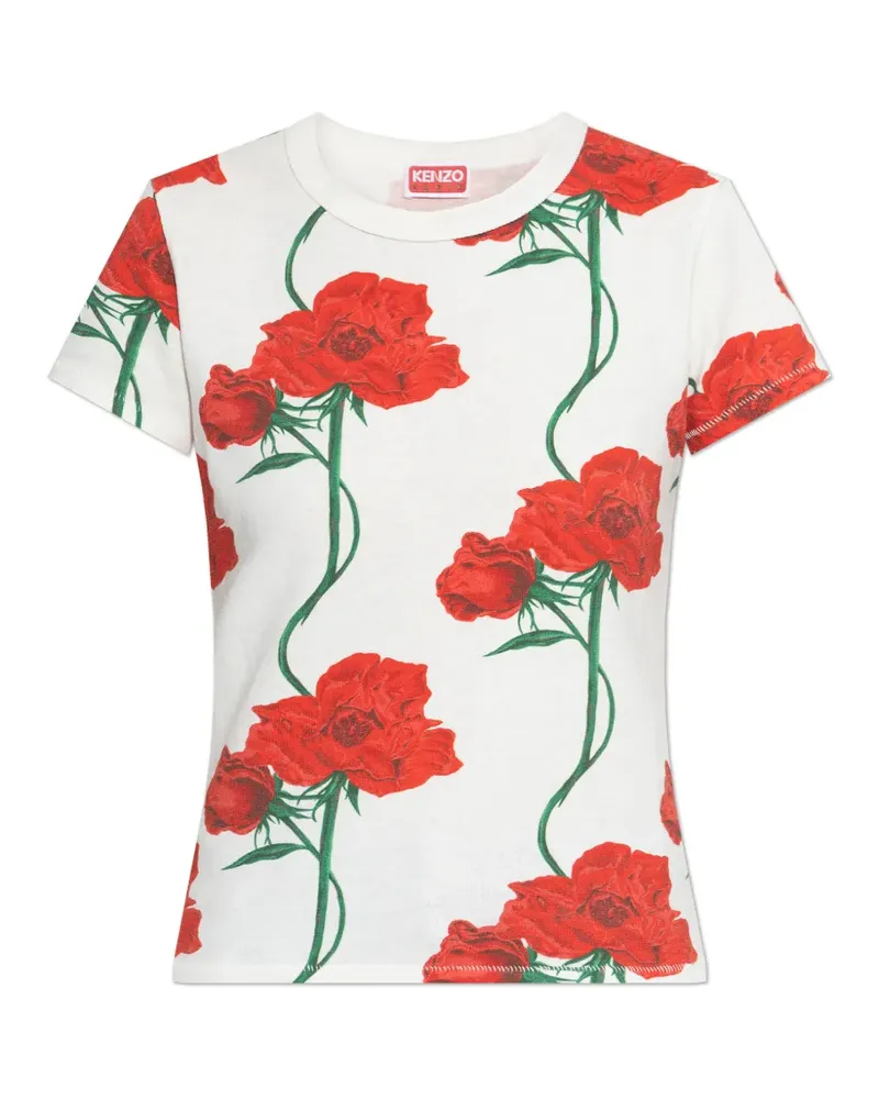 Kenzo floral print T-shirt - Weiß Weiß