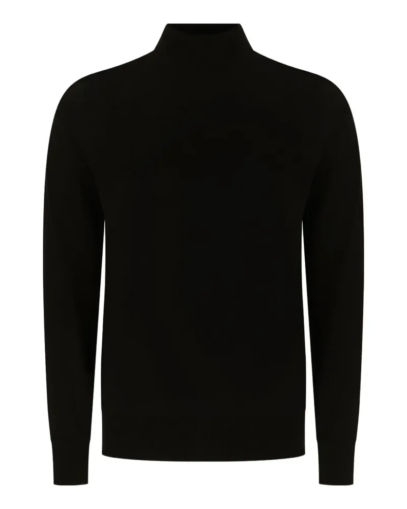 Alpha Studio Pullover mit geripptem Saum - Schwarz Schwarz