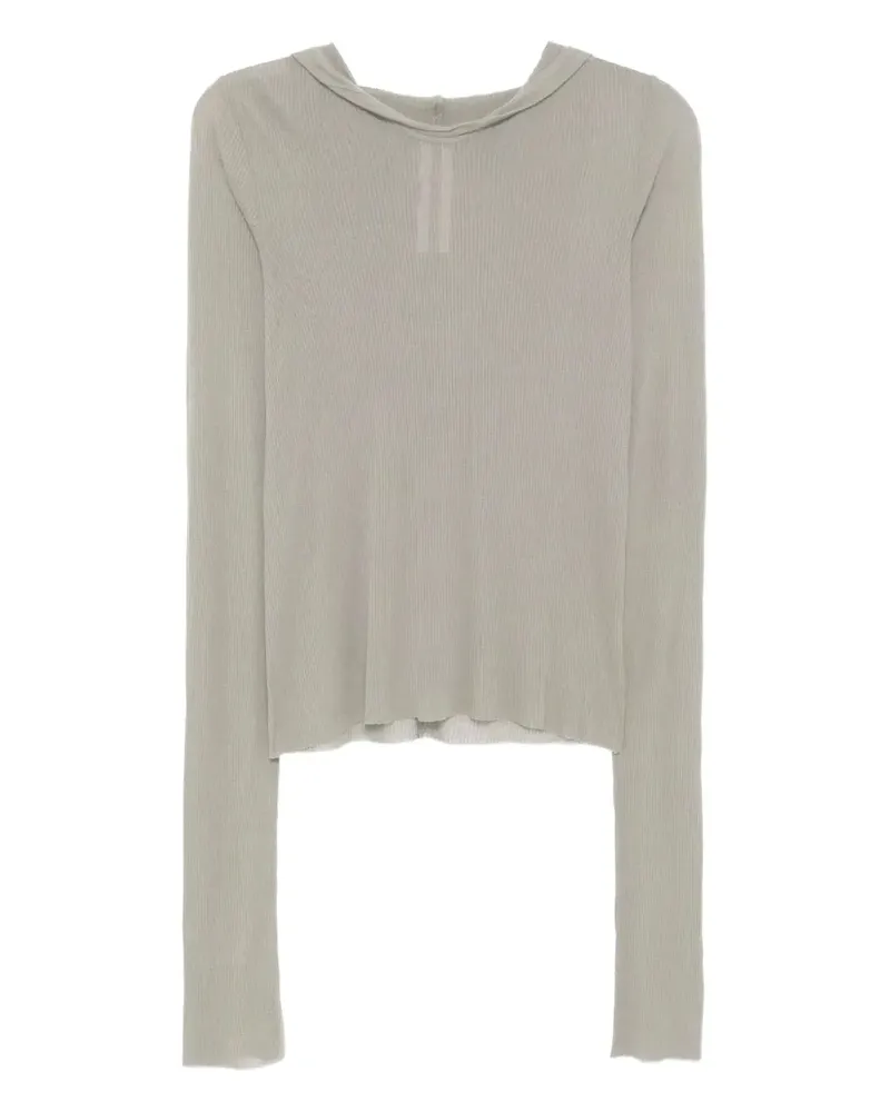 Rick Owens Gerippter Hoodie - Nude Nude