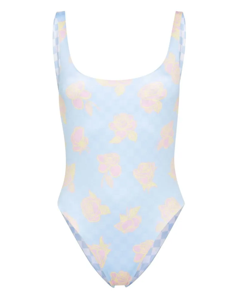 Versace Wendbarer Badeanzug mit U-Ausschnitt - Blau Blau