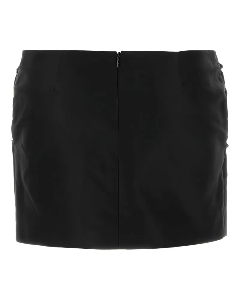 Magda Butrym Minirock mit Rosendetail - Schwarz Schwarz