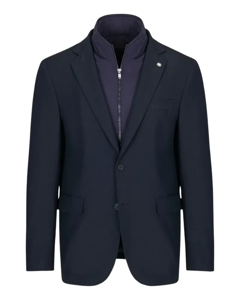 Manuel Ritz layered-design single-breasted jacket - Blau Blau