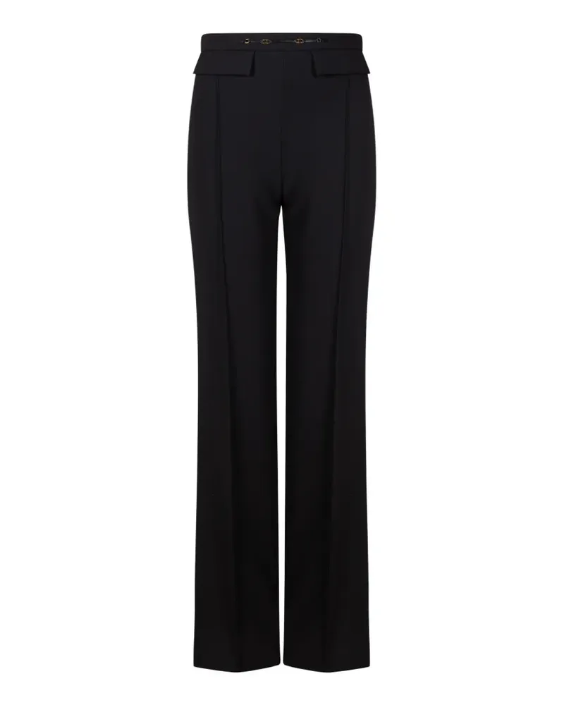 Elisabetta Franchi horsebit-detail straight-leg trousers - Schwarz Schwarz